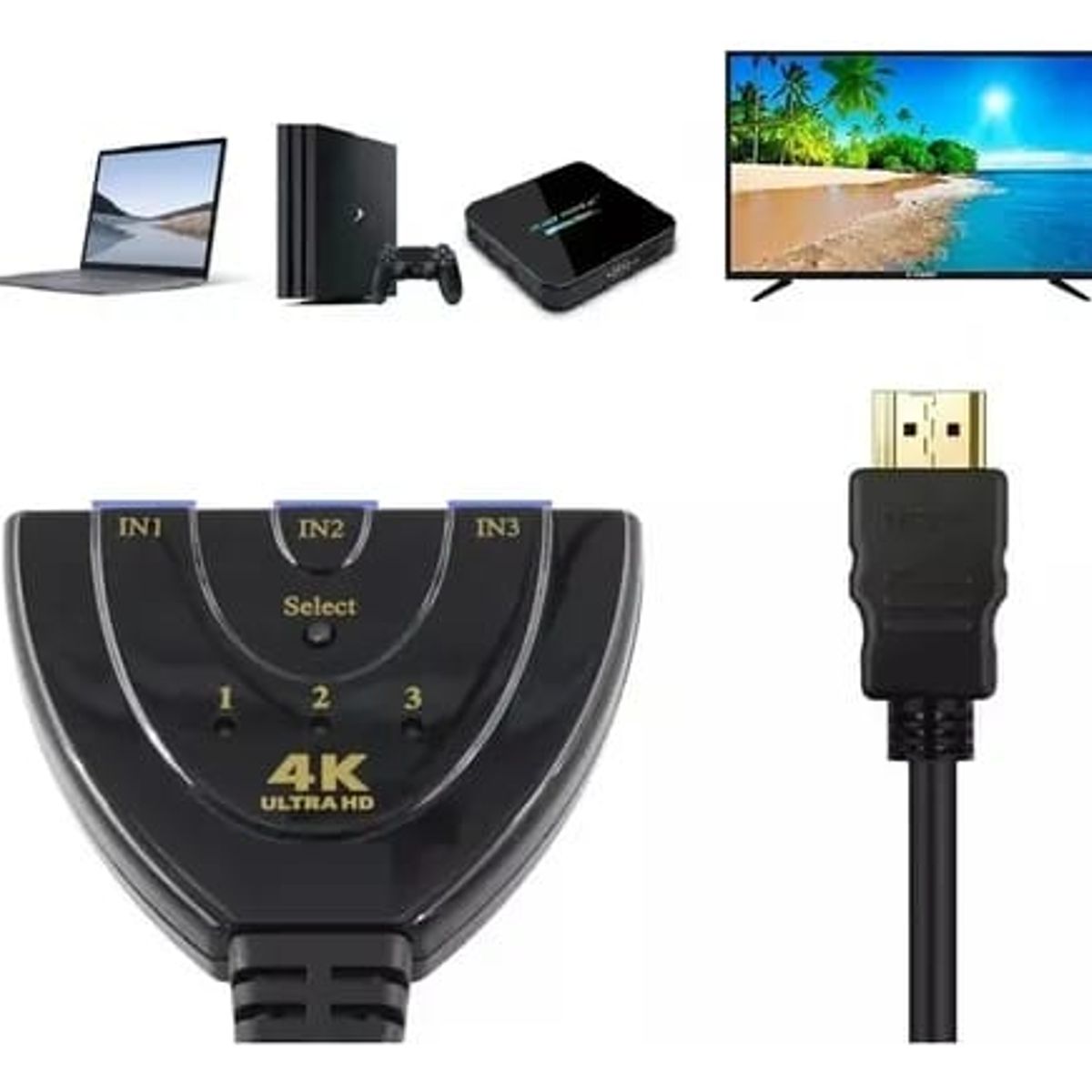 OEM - Switch HDMI 1 a 3 Puertos para Compartir Señal de Alta Definición