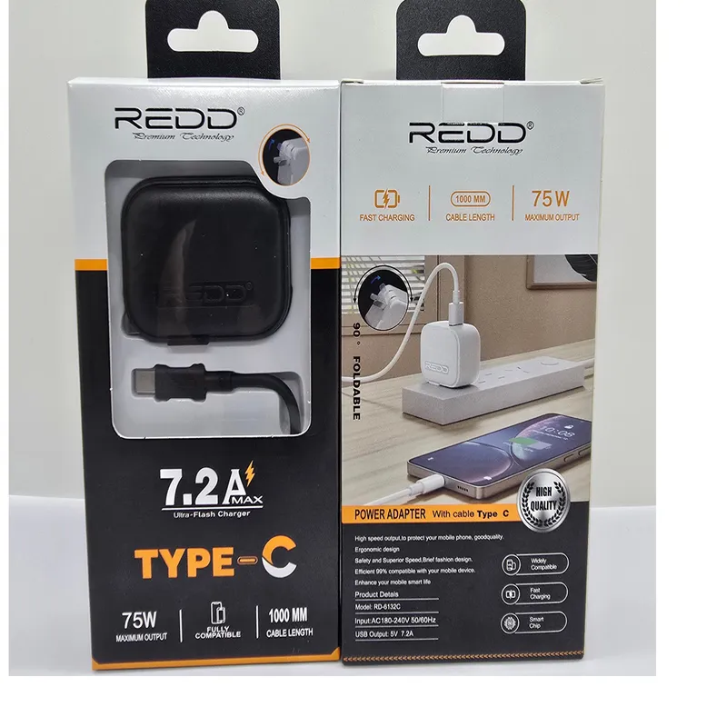 GENERICO - CARGADOR REDD TIPO C  75W CARGA RAPIDA 7.2A