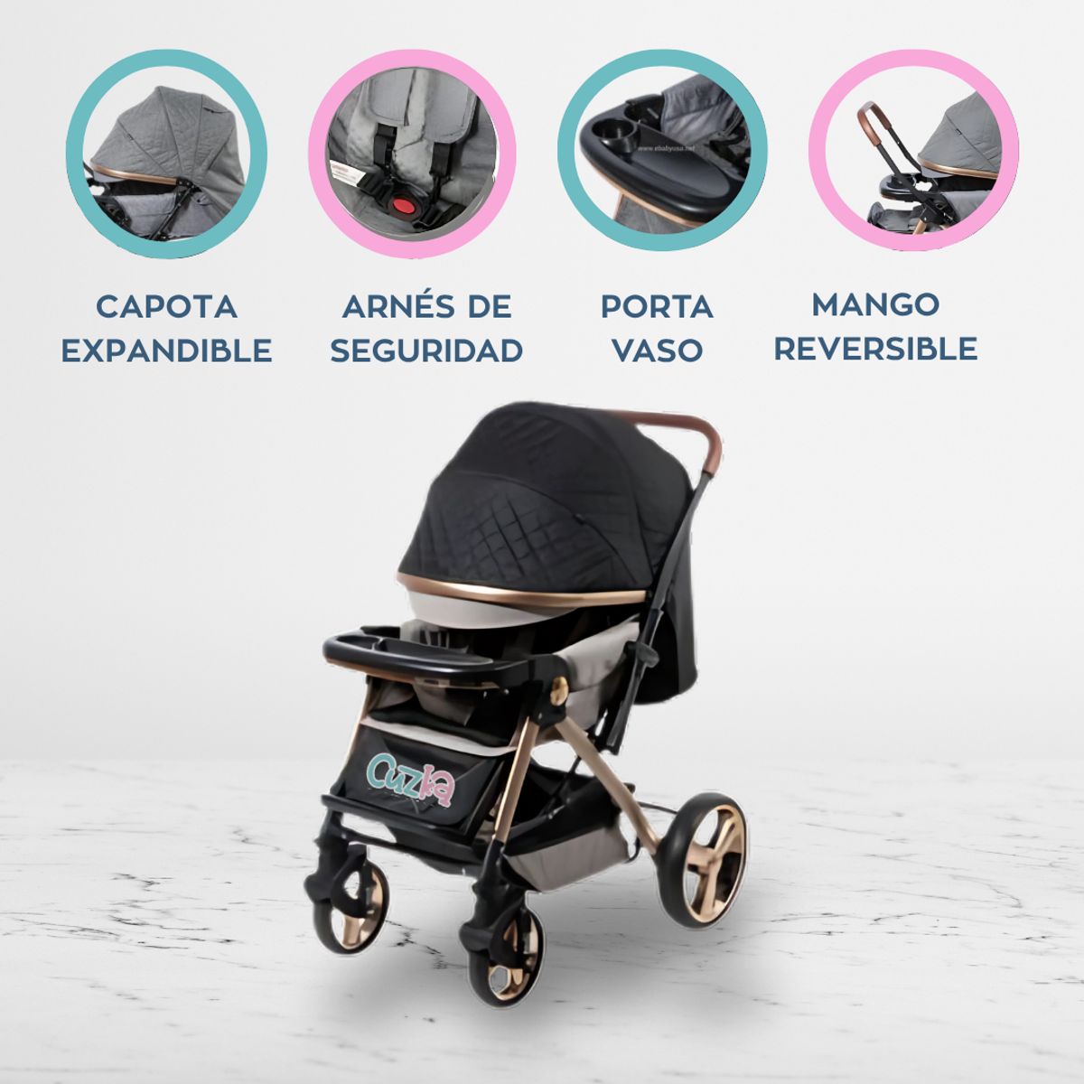 EBABY - Coche Cuna Reversible para Bebé «HARDY»