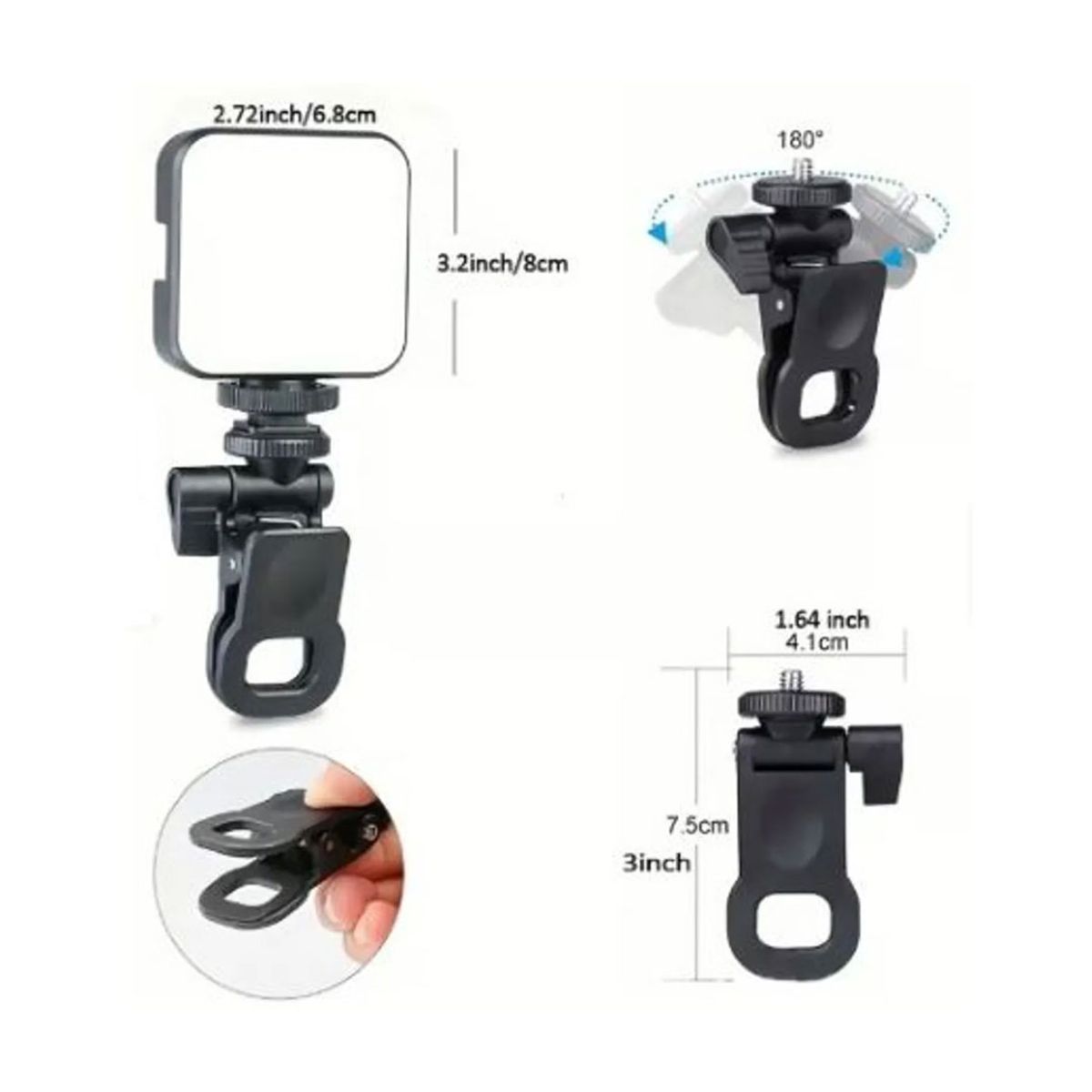 GENERICO - Mini Luz LED Clip Pro 6000K para Selfies, Streaming y Video  Marca: