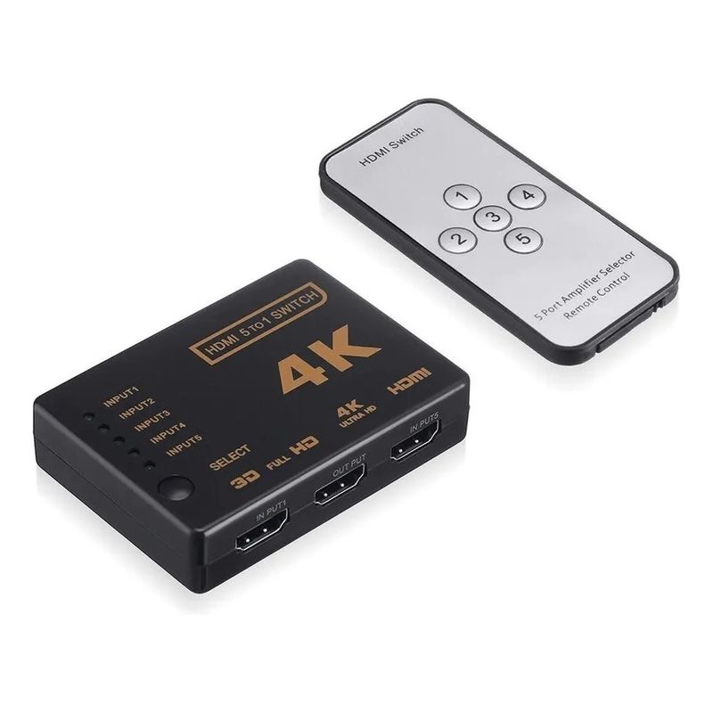 OEM - HDMI Switch 5x1 Ultra HD 4K con Mando a Distancia Incluido