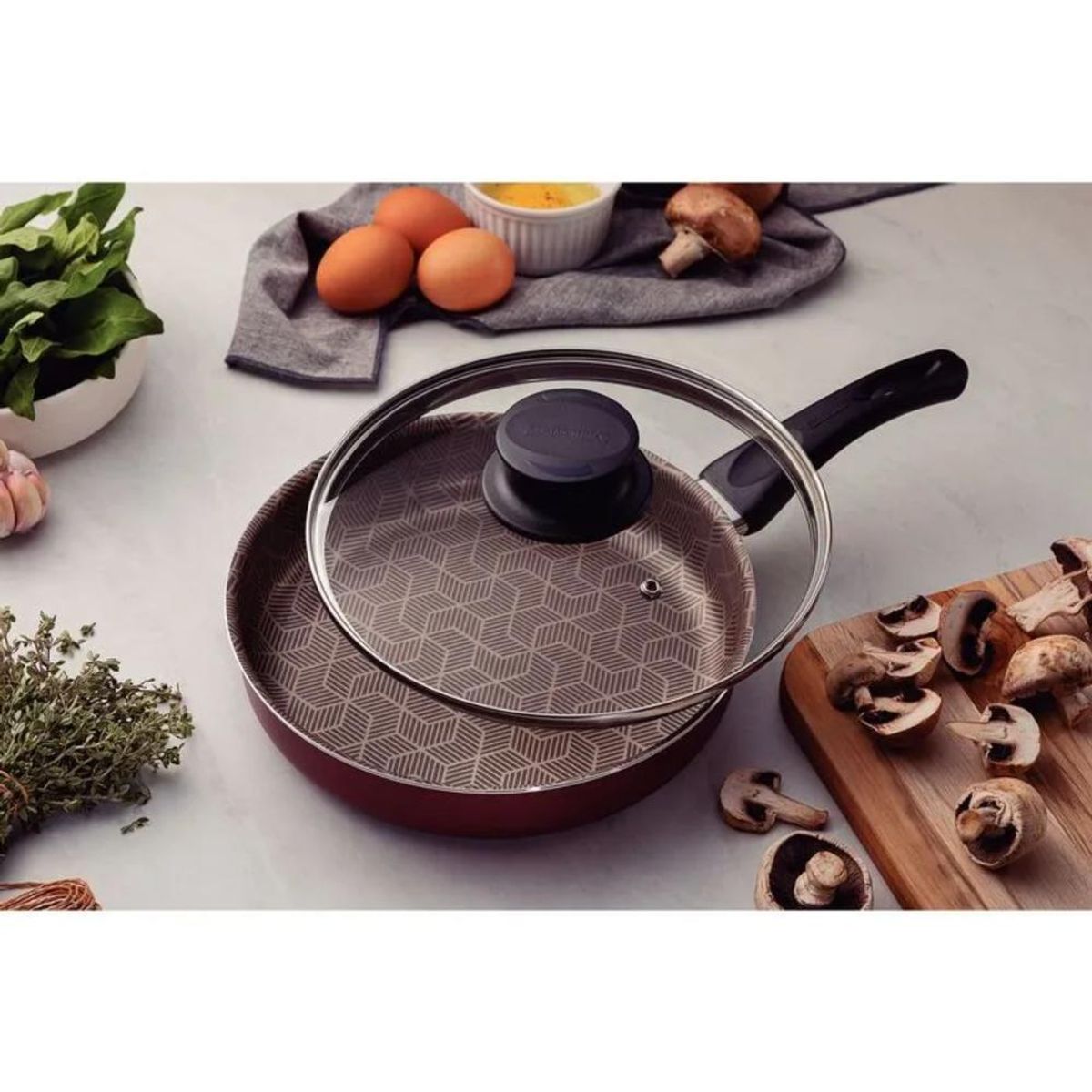 TRAMONTINA - Sarten Antiadh. Recta C/Tapa Paris 24 cm- Tramontina 20144/724