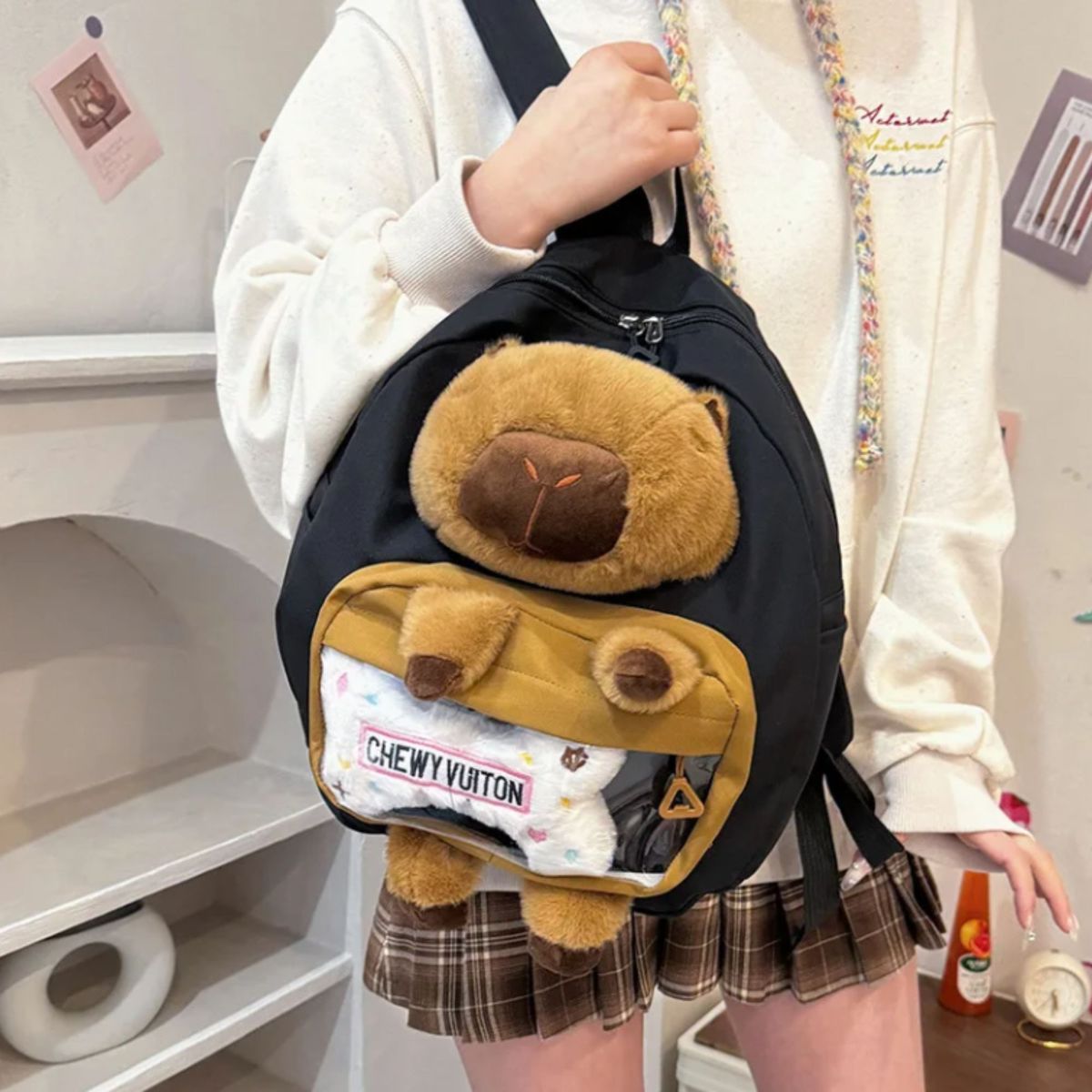 GENERICO - Mochila Capibara peluche de felpa