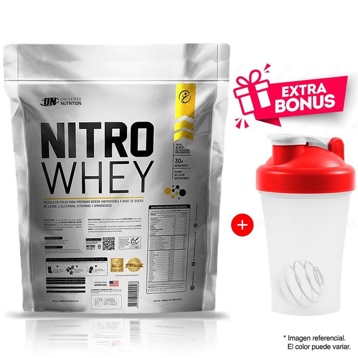 UNIVERSE NUTRITION - NITRO WHEY 5 KG SUERO DE LECHE CHOCOLATE + TOMATODO