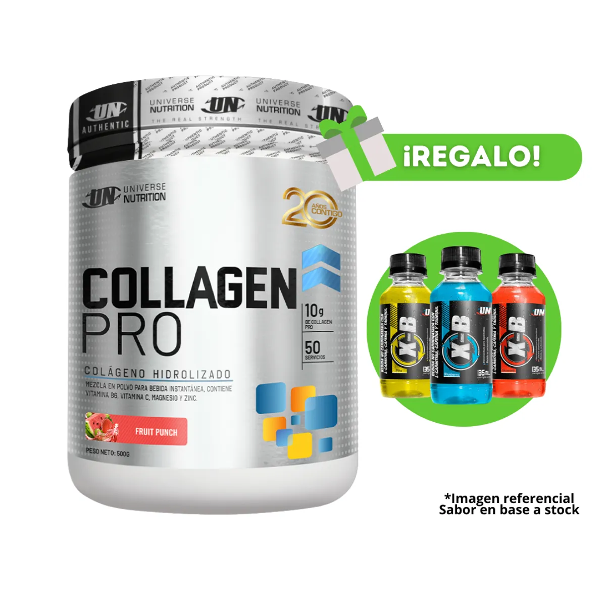 UNIVERSE NUTRITION - COLÀGENO COLLAGEN PRO 500G FRUIT PUNCH + 3 XB