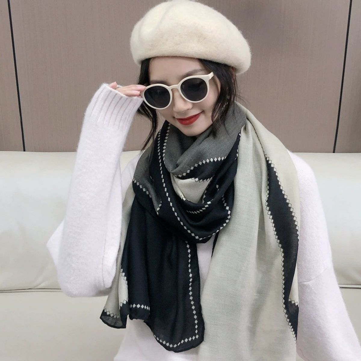 KAST PE - Pashmina mujer pañoleta Nairobi Foulard hilo tipo algodón