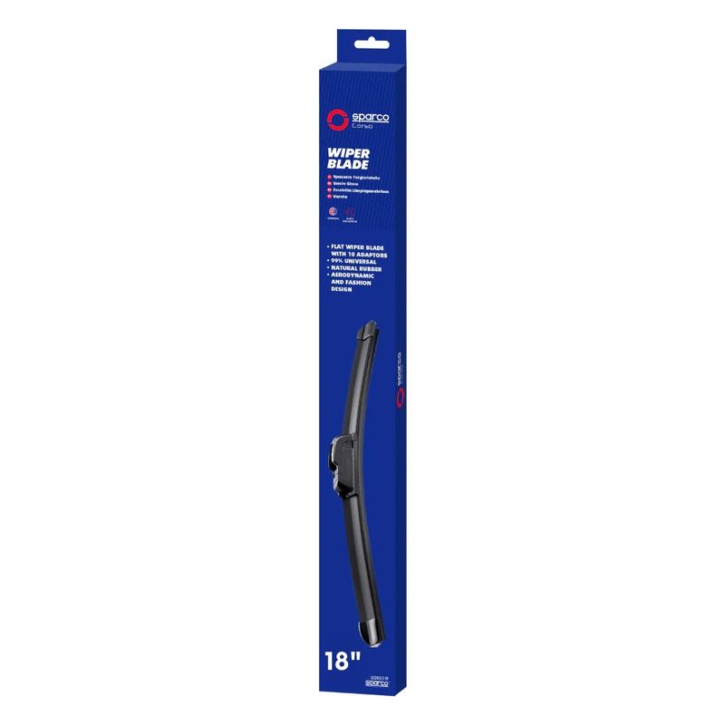 SPARCO - PLUMILLA SPARCO 18" LIMPIA PARABRISA INCLUYE 10 ADAPTADORES
