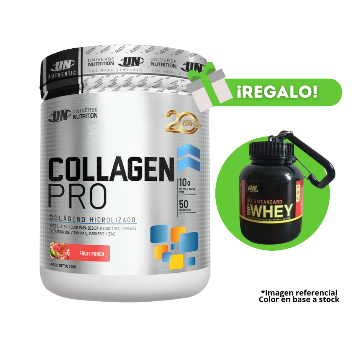 UNIVERSE NUTRITION - COLÀGENO COLLAGEN PRO 500G FRUIT PUNCH + PORTAPROTEÌNA