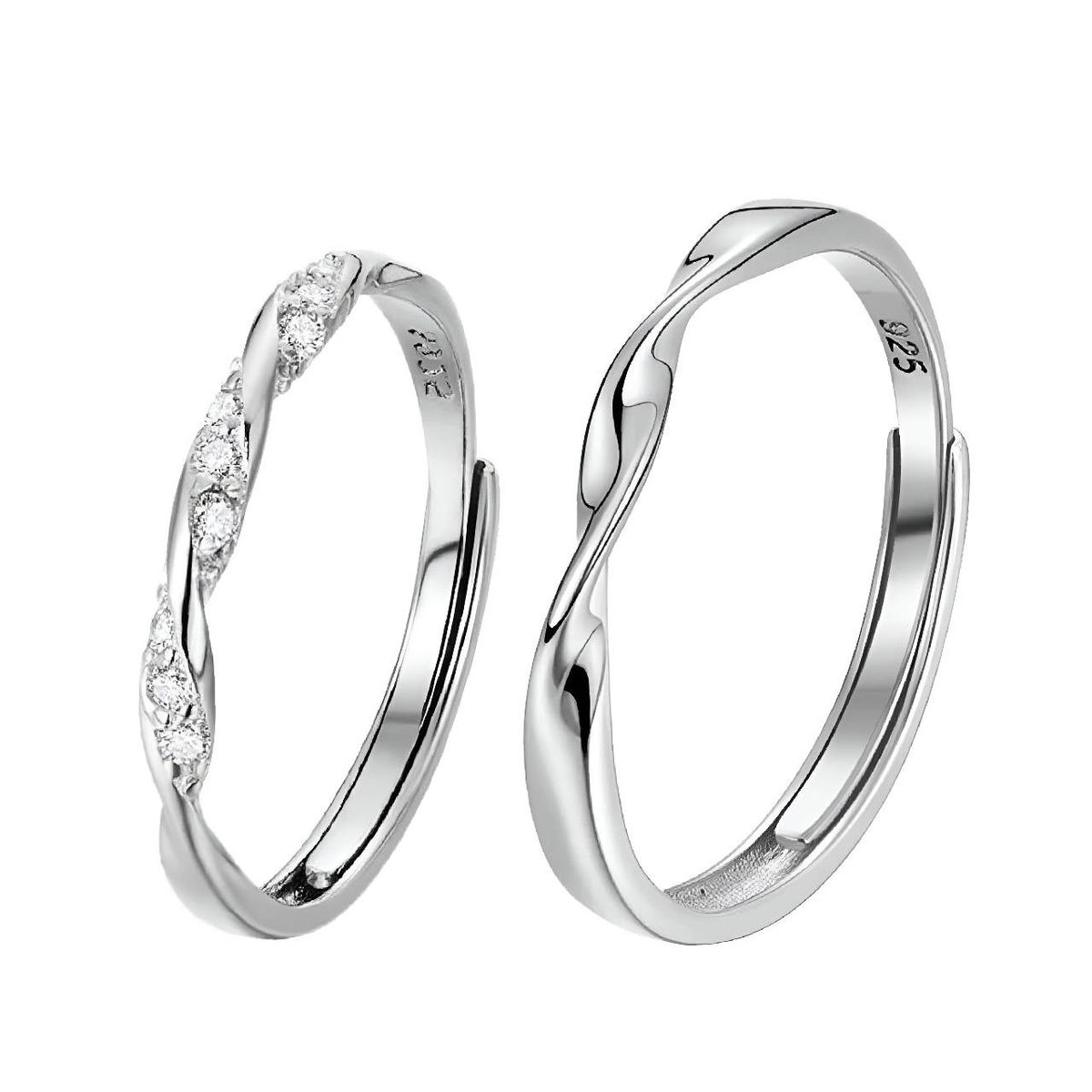 NO LOGO - Anillos De Compromiso De Pareja  Ajustable Diseño Unico