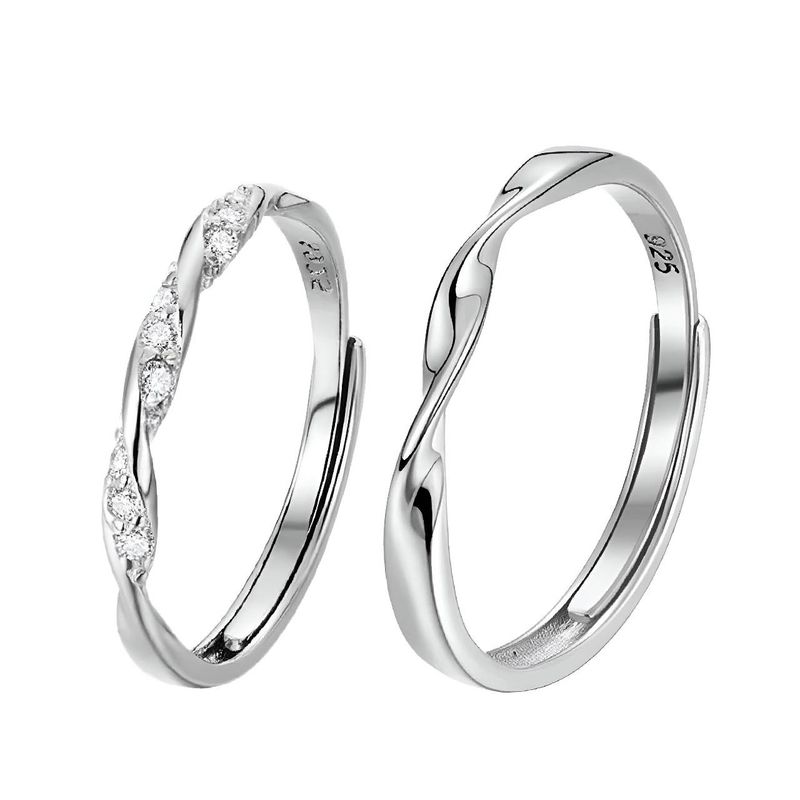 NO LOGO - Anillos De Compromiso De Pareja  Ajustable Diseño Unico