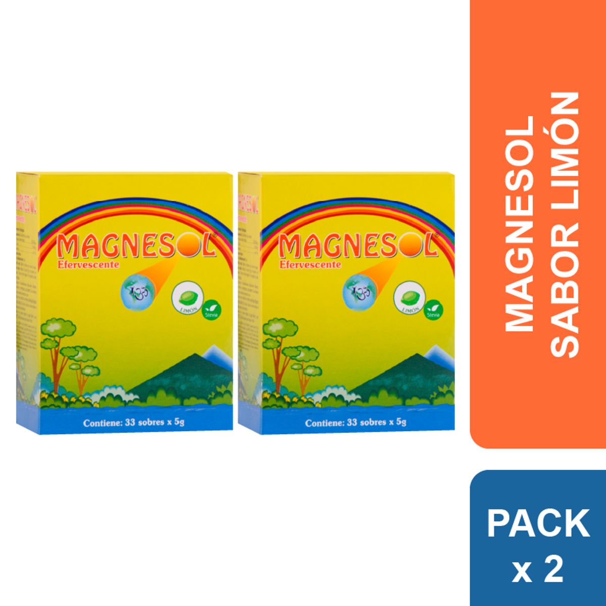 MAGNESOL - Pack 2 Cajas Efervescente Magnesol Limón - Magnesio + Zinc