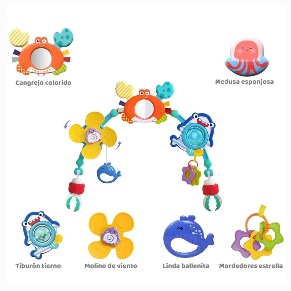 GENERICO - JUEGUETE DIDÁCTICO ARCO MOVIL MARINO MUSICAL