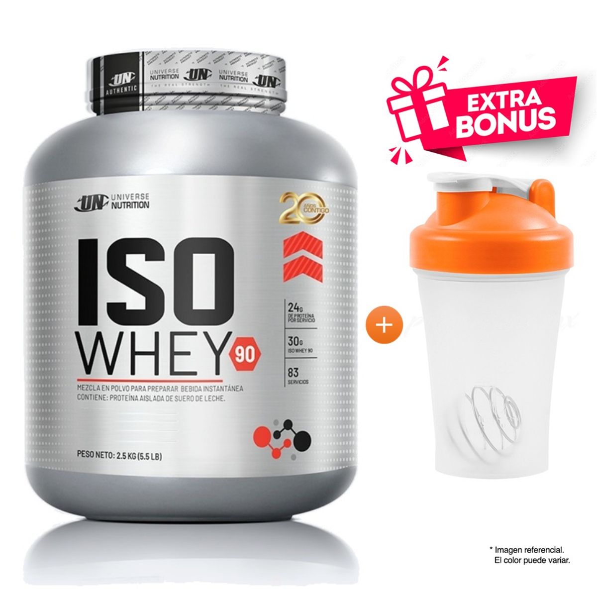 UNIVERSE NUTRITION - ISO WHEY 90 DE 2.5 KG UNIVERSE NUTRITION CHOCOLATE + SHAKER