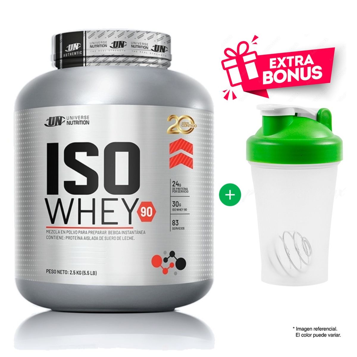 UNIVERSE NUTRITION - ISO WHEY 90 COOKIES AND CREAM 2.5 kilos proteína isolatada + SHAKER