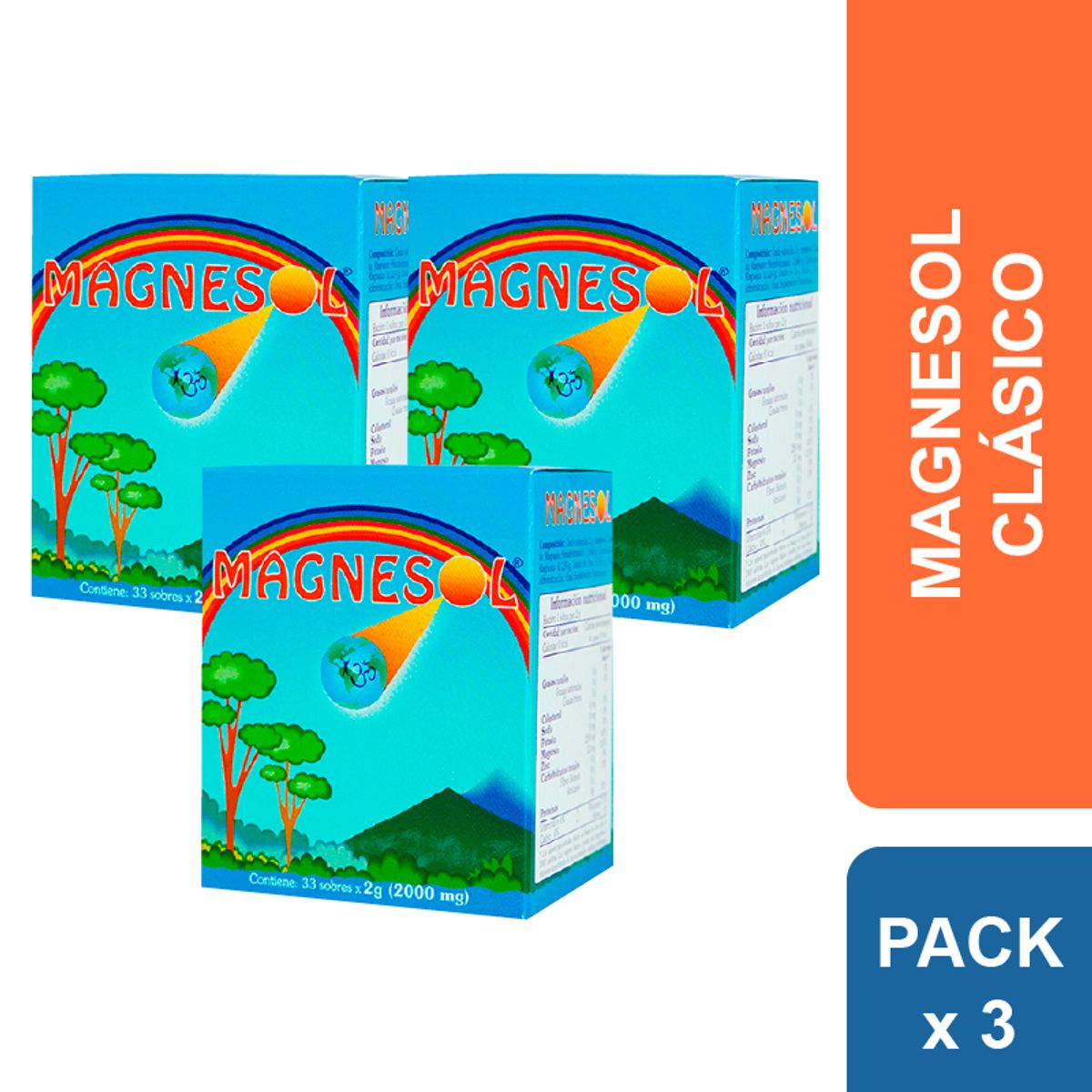 MAGNESOL - Pack 3 Cajas Magnesol Clásico - Magnesio + Zinc