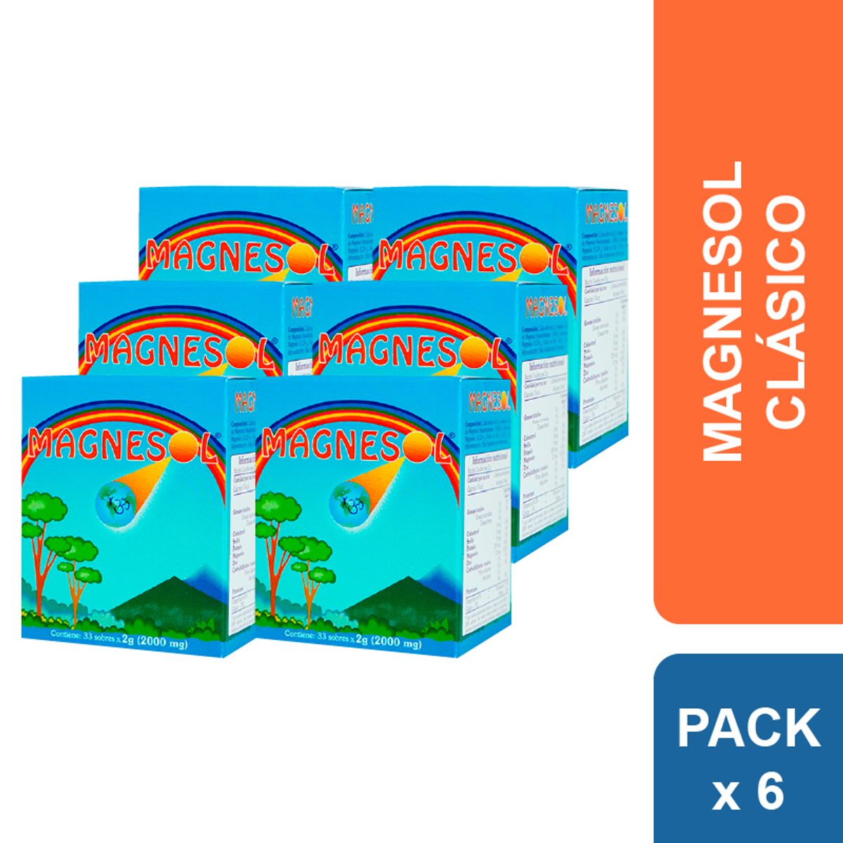 MAGNESOL - Pack 6 Cajas Magnesol Clásico - Magnesio + Zinc