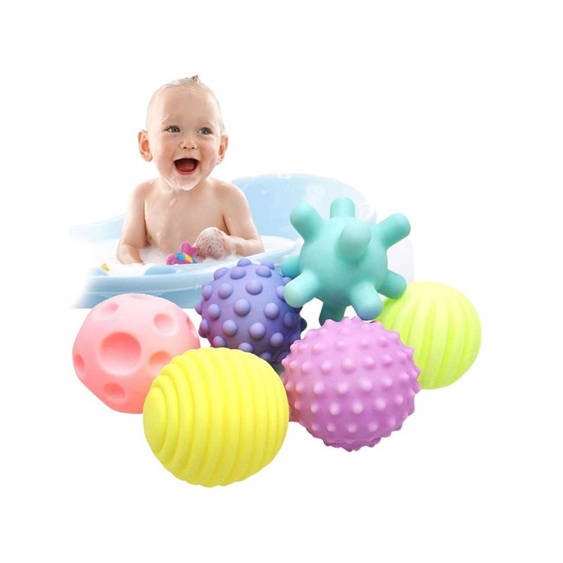 GENERICO - Pelotas Sensoriales para Bebés Colores Pastel x6