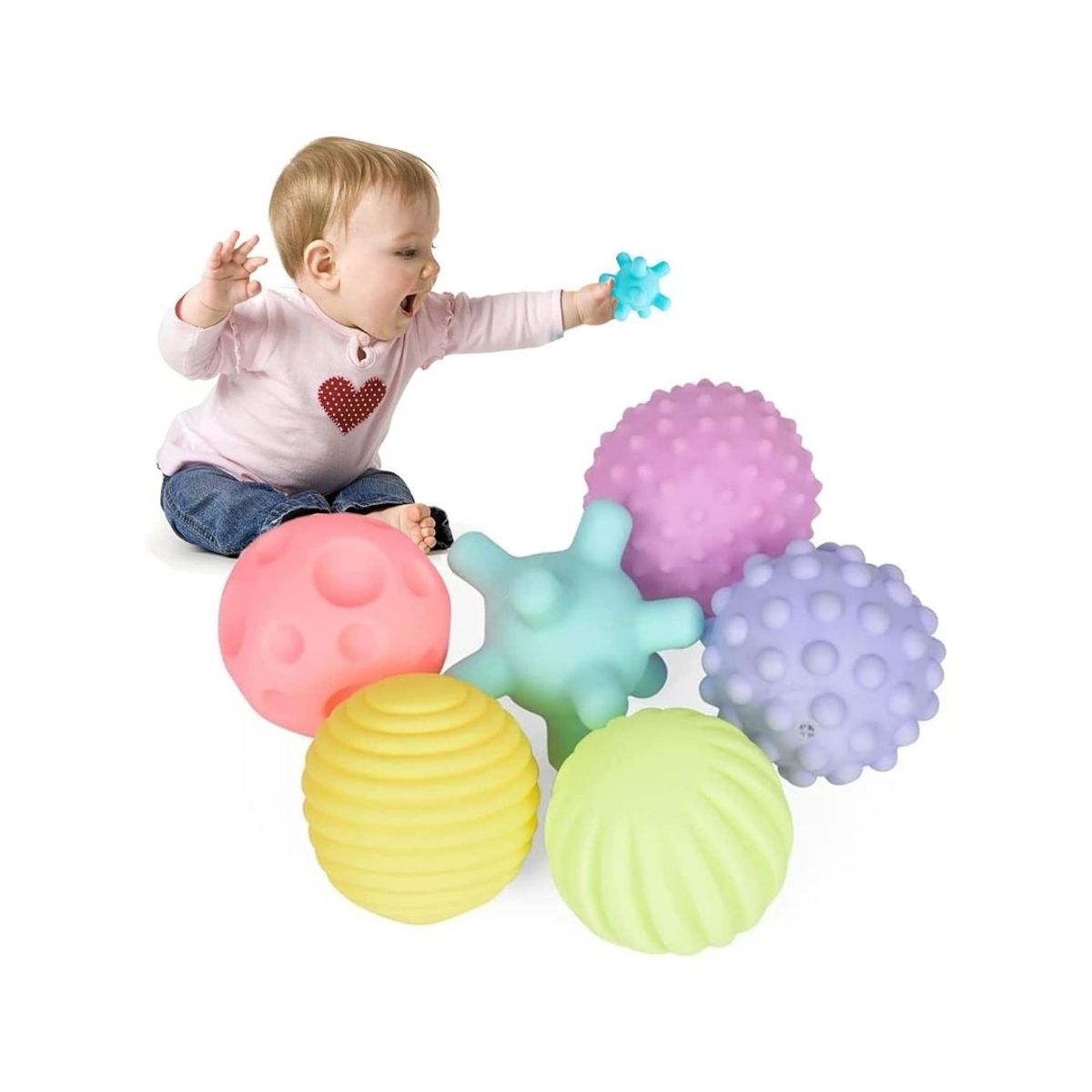 GENERICO - Set de Pelotas Sensoriales para Bebé Pastel x6