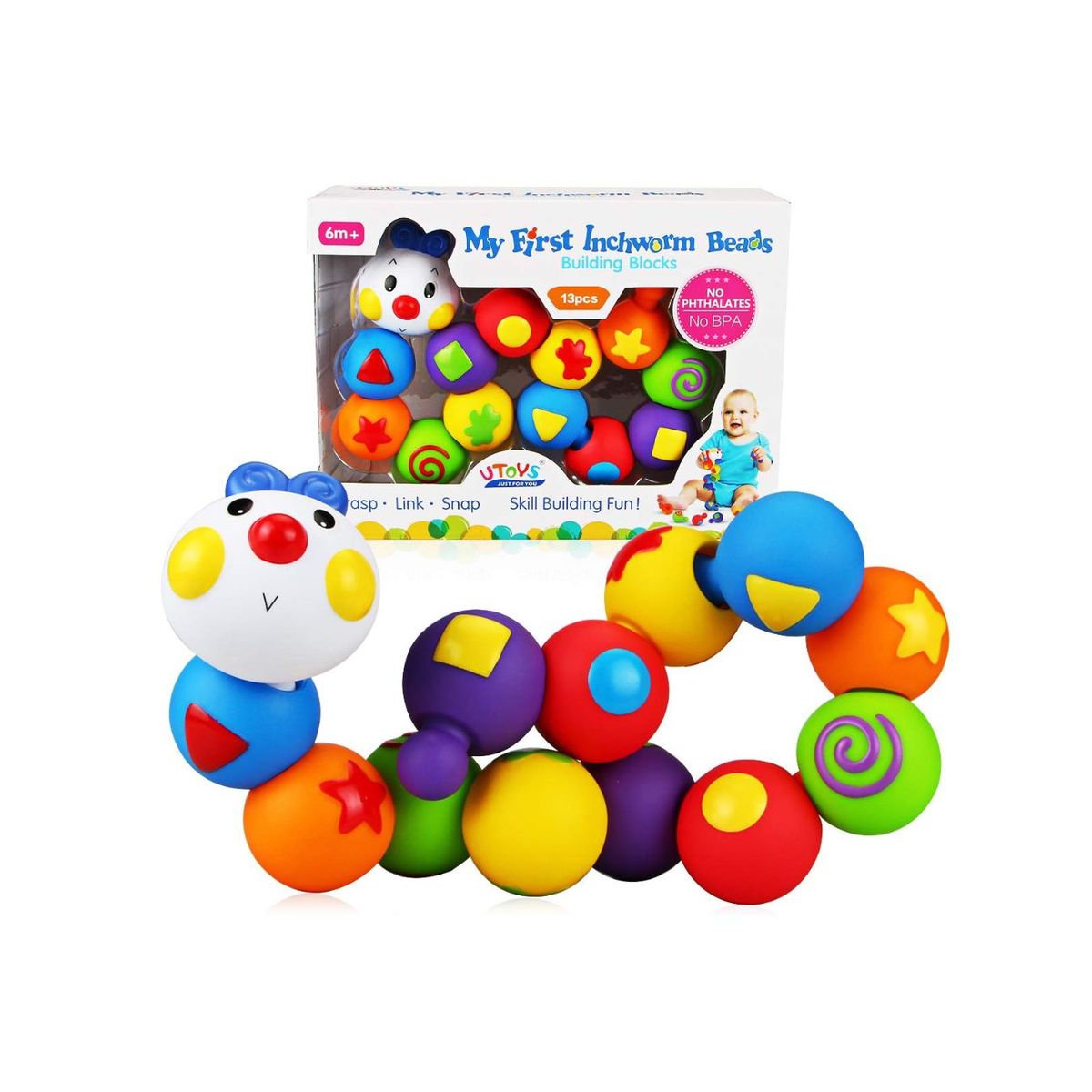 GENERICO - Gusano Sensorial Armable Clasificación de Colores para Bebé