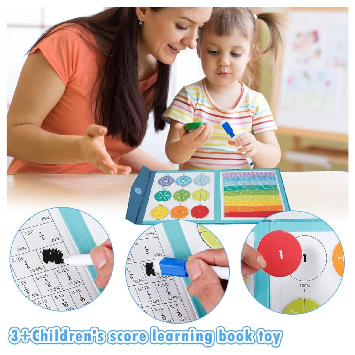 GENERICO - Libro Práctico Jirafa de Fracciones Magnéticas para Niños