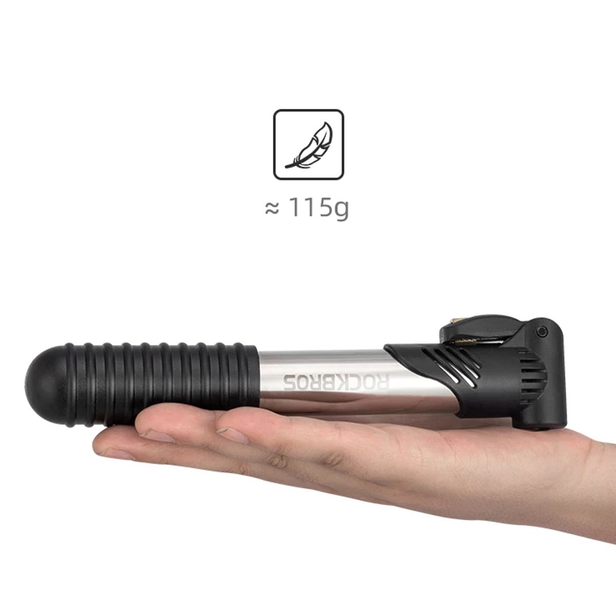 ROCKBROS - Inflador Portátil para Bicicleta ROCKBROS 100 PSI de acero