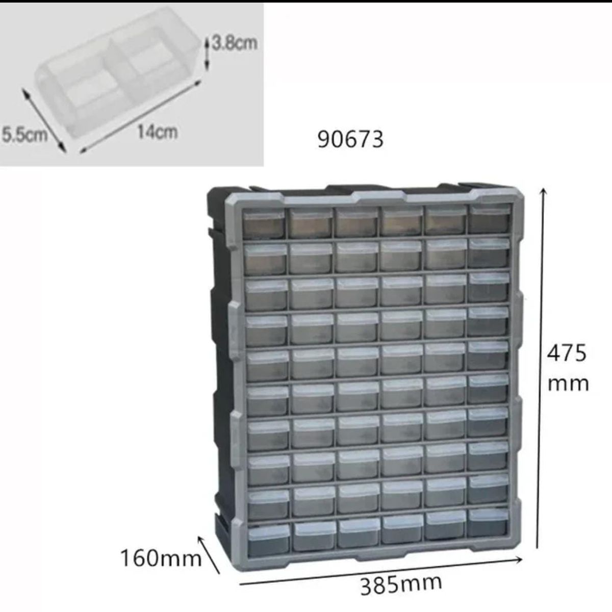 GENERICO - Organizador Plastico 60 Cajones Organizador De Componentes