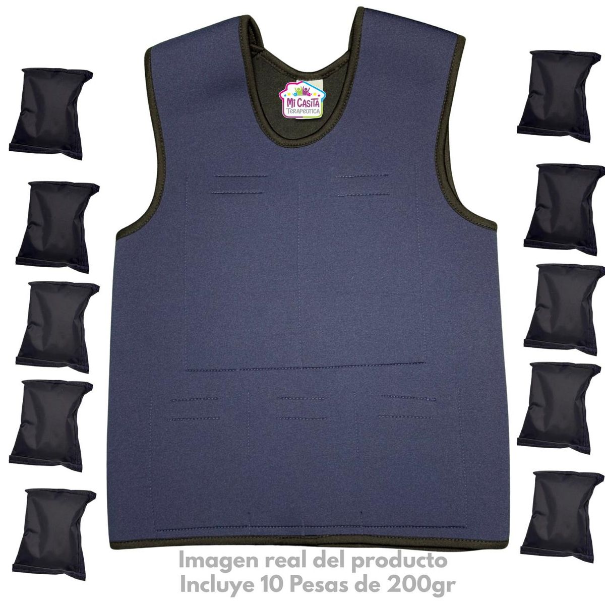GENERICO - Chaleco Sensorial con Pesas para Niños  - Antifluidos/ Sistema broches
