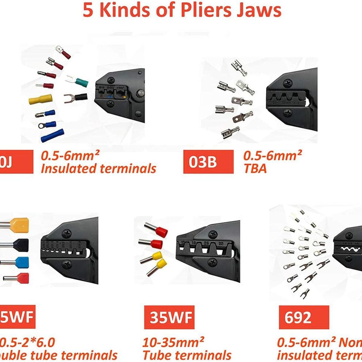 OEM - Alicate Prensa Terminales Electrico Crimpeador Engarzado Mordaza