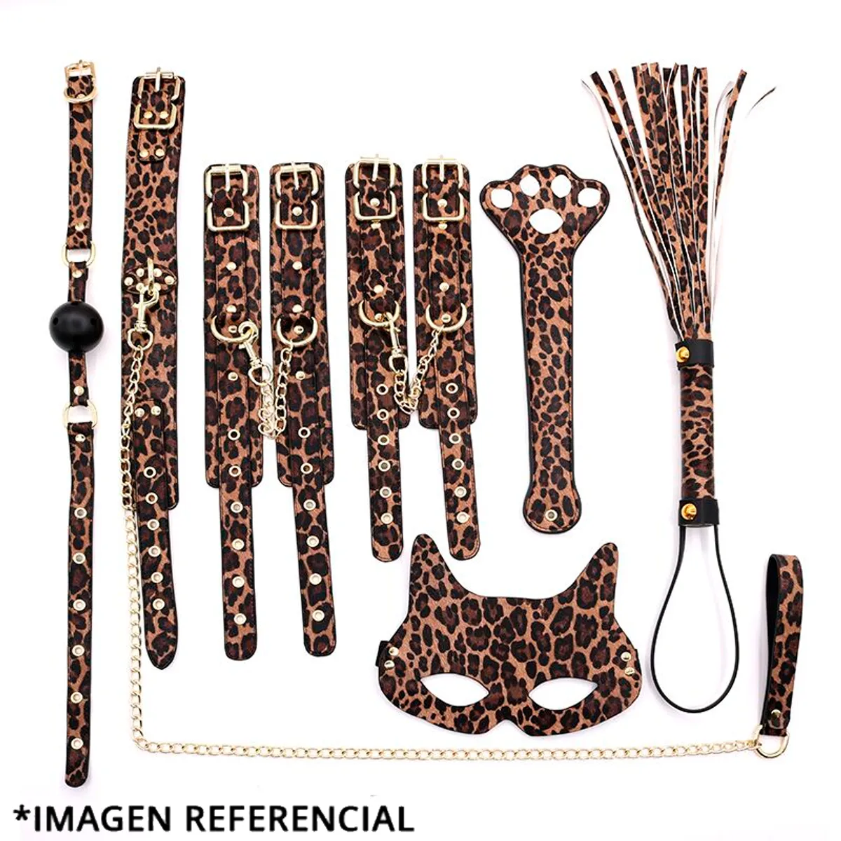 GENERICO - Kit Bondage Animal Print BDSM Para Mujeres Hombre 7 Piezas