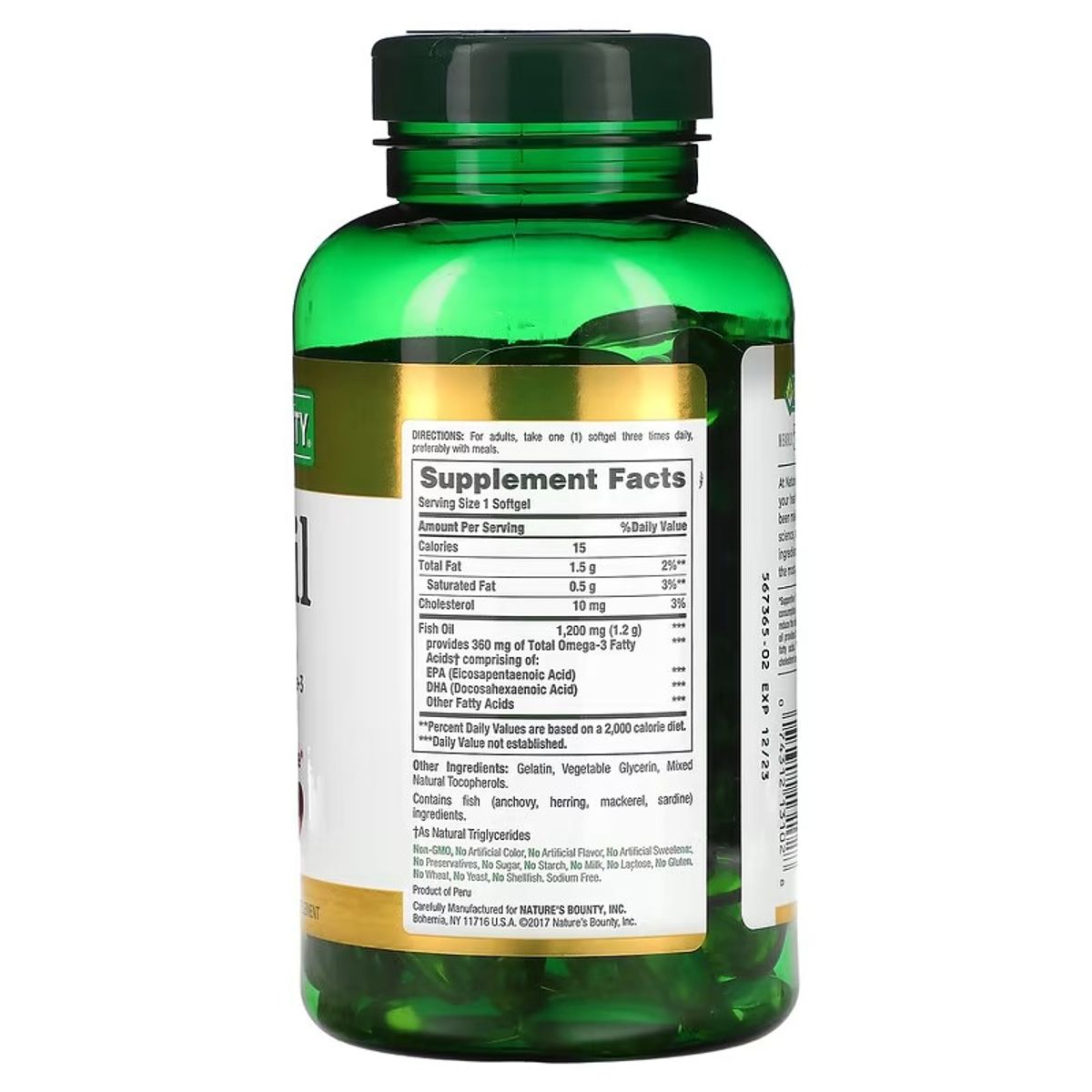 NATURES BOUNTY - Nature's Bounty, Omega 3, 1200 mg, 200 cápsulas