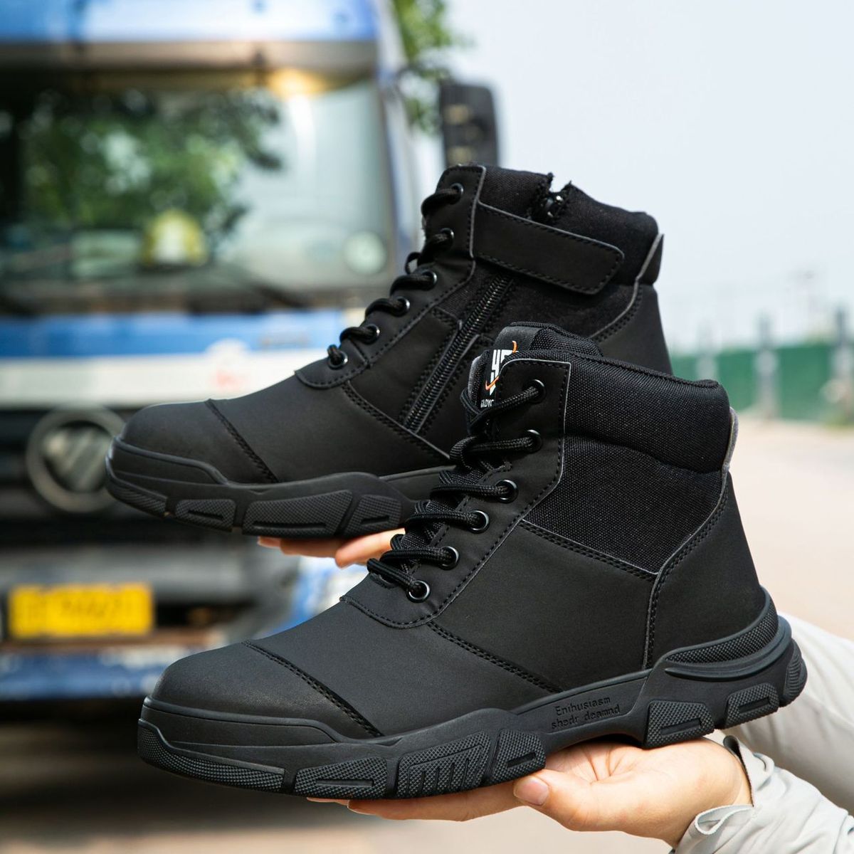 BLWOENS - Zapatos de trabajo de Seguridad para hombres - Negro