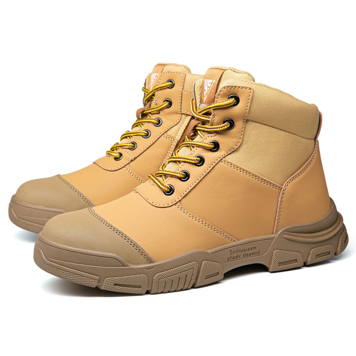 BLWOENS - Zapatos de trabajo de Seguridad para hombres - Café