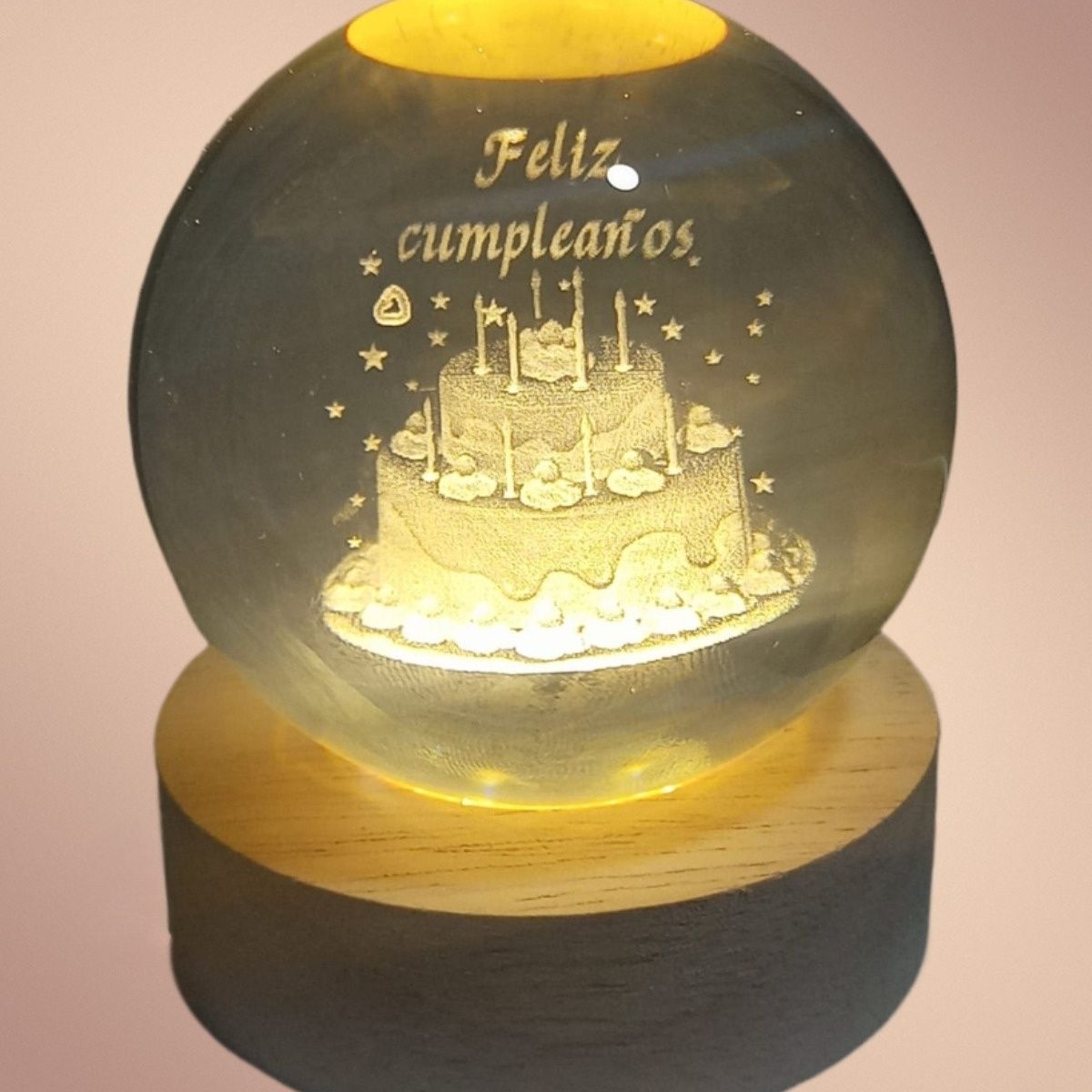 GENERICO - ESFERA DE CRISTAL 3D LÁMPARA LED ADORNO DECORATIVO TORTA
