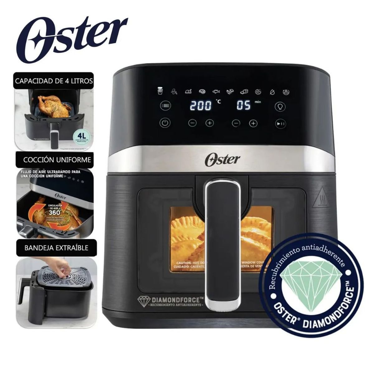 OSTER - Freidora De Aire Digital Oster CKSTAF40WDDF 4L
