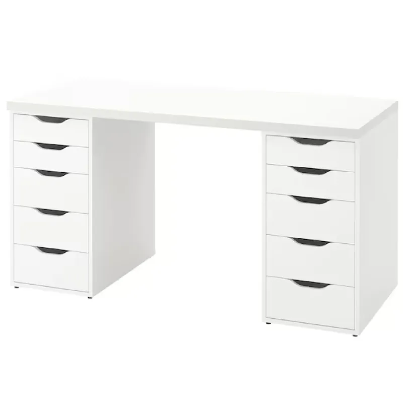 MUEBLES CRISOSTOMO - Escritorio de Melamina Moderno Blanco 140cm