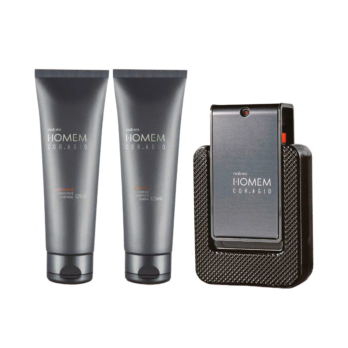 NATURA - Homem CorAgio Perfume de Hombre con Hidratante y Shampoo