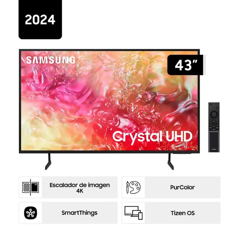 SAMSUNG - Televisor Samsung 43 Crystal UHD 4K Smart TV Tizen 43DU7000