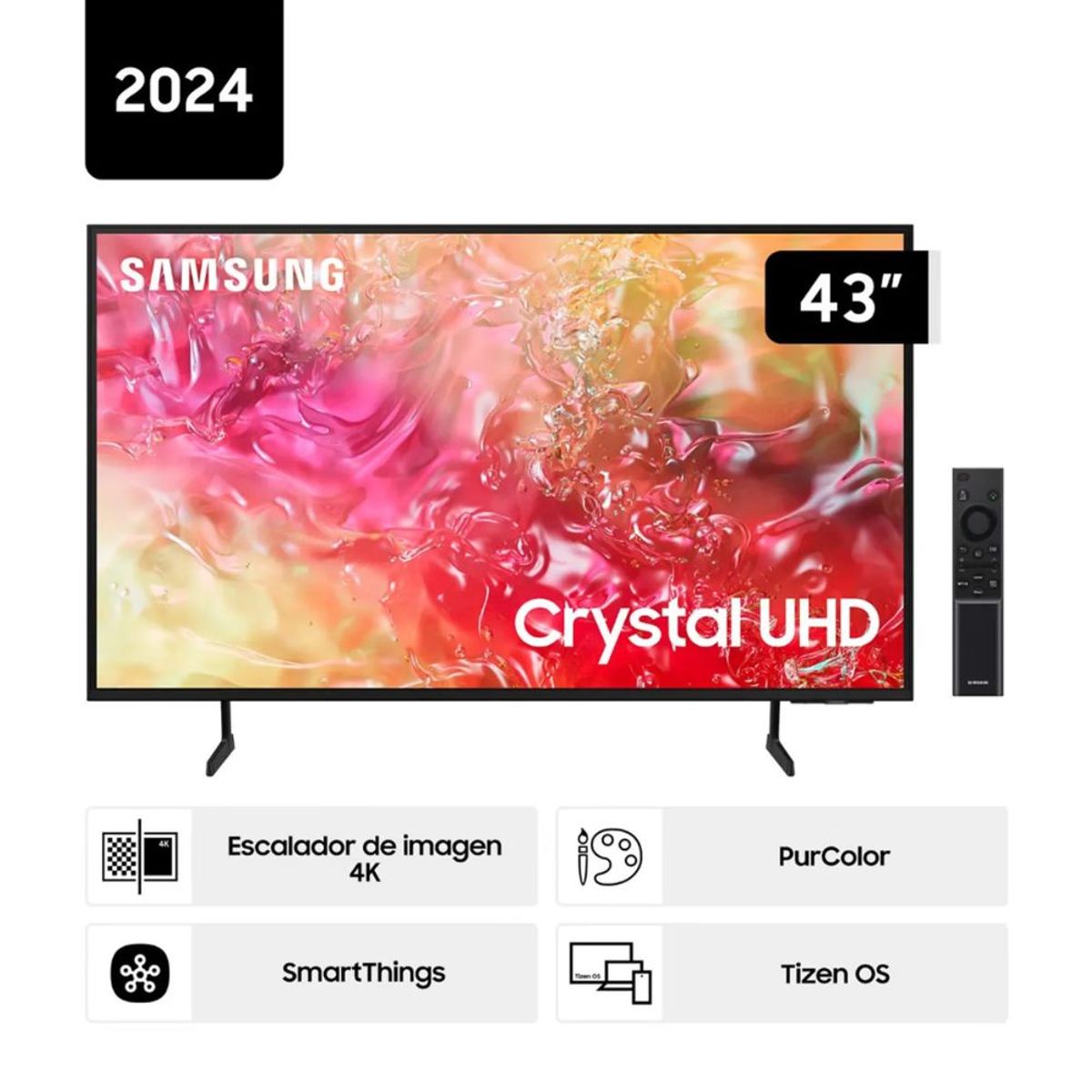 SAMSUNG - Televisor Samsung 43 Crystal UHD 4K Smart TV Tizen 43DU7000