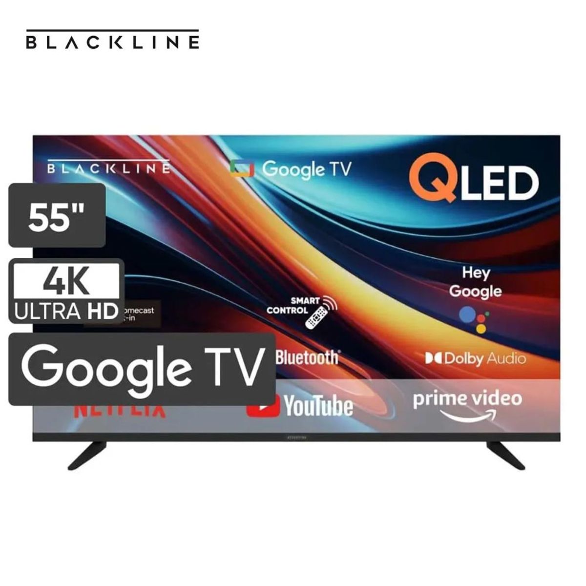 BLACKLINE - Televisor BLACKLINE QLED 55 UHD 4K Smart TV BL-TV55QUQG5F4PE