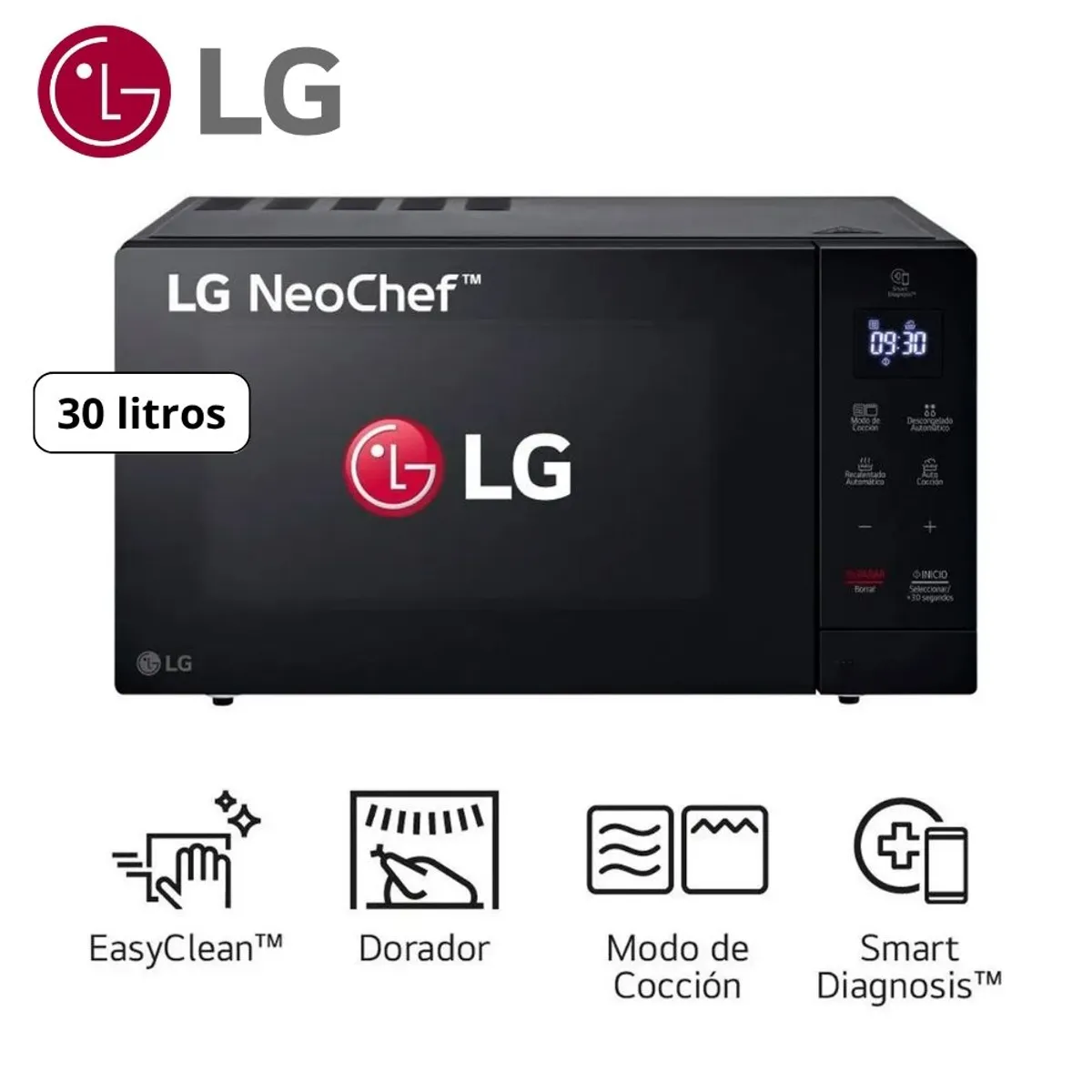 LG - Horno Microondas LG 30Lt con dorador MH7032JAS