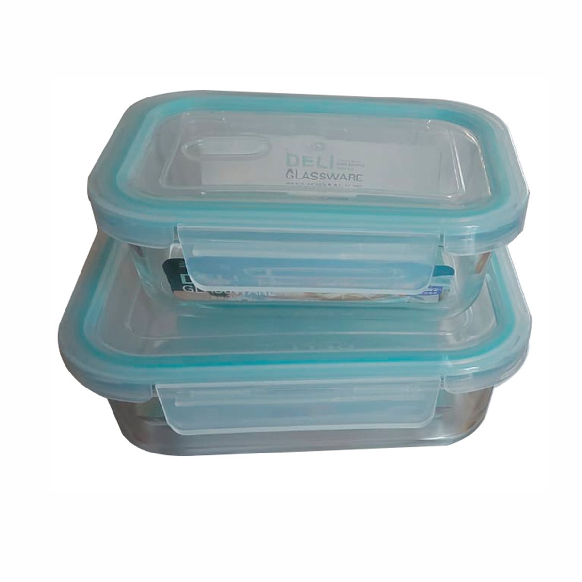 GENERICO - Set de 2 taper de vidrio, para almacenamiento de alimentos