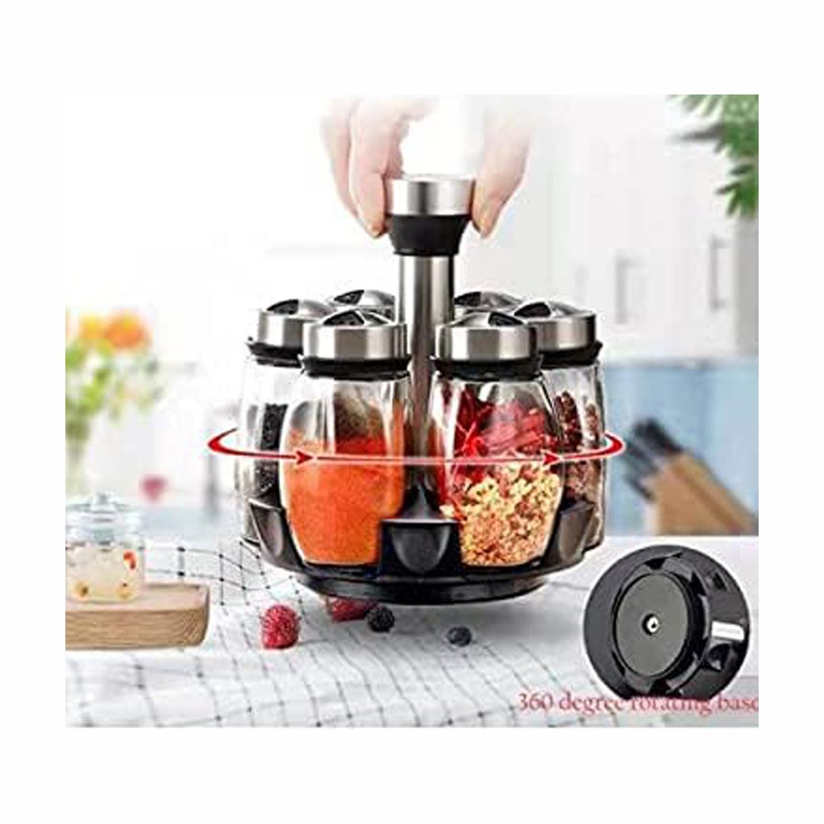 GENERICO - Set Condimentero Giratorio - 6 frascos