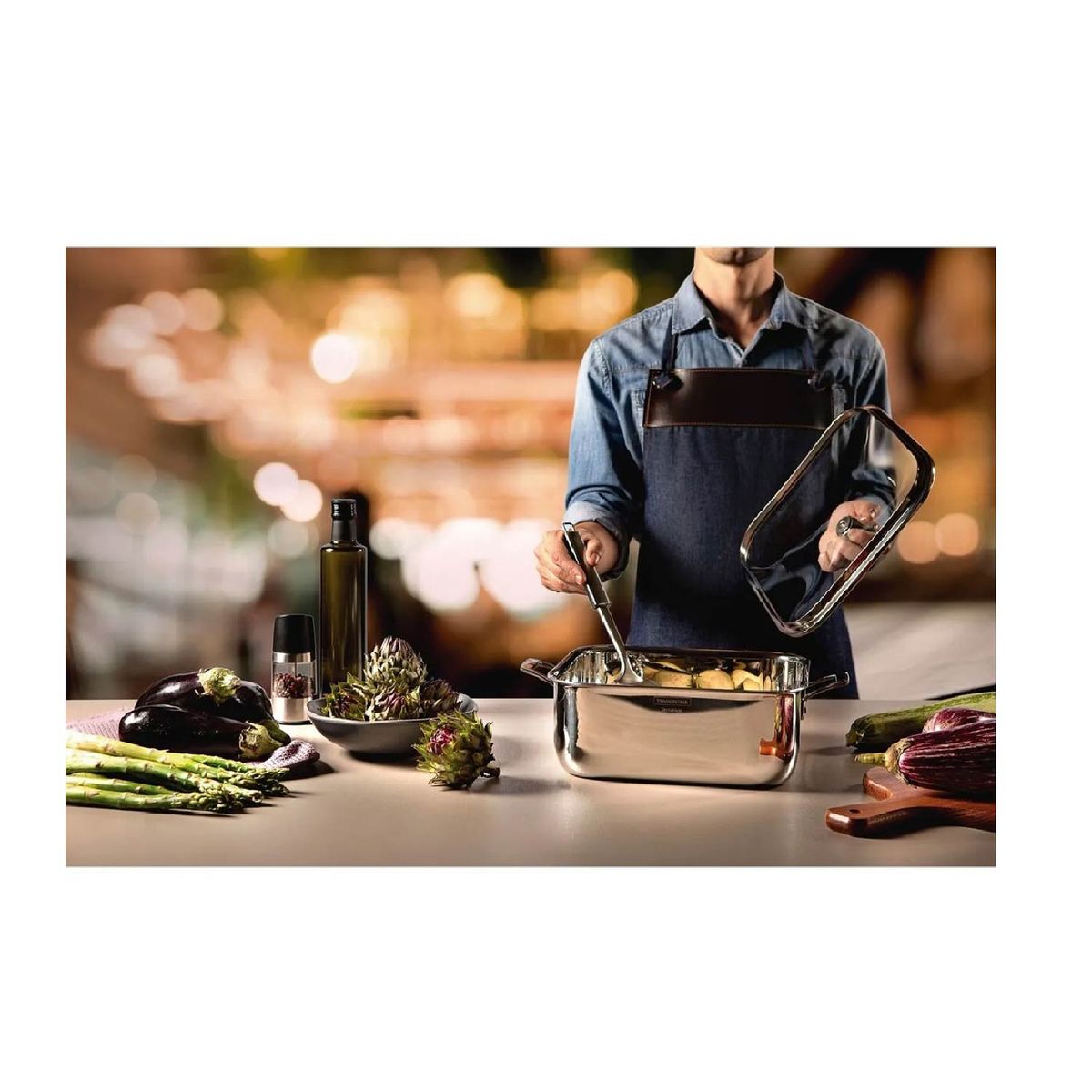 TRAMONTINA - Cacerolla Profesional TRAMONTINA aceinox 20cm