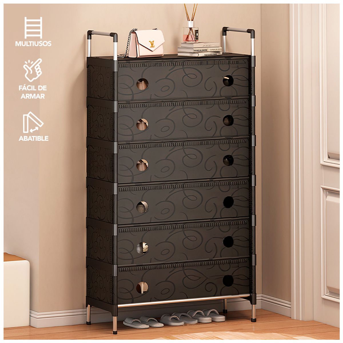 KELLER - Zapatero de 6 Niveles Elegante Desmontable NG Z18