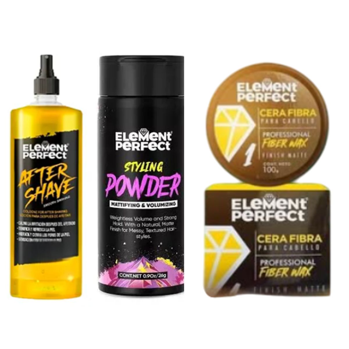 GENERICO - Pack Element Perfec Cera Mate Polvo Texturizador Y After Shave