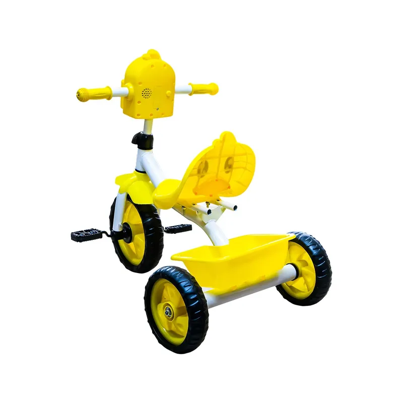 GENERICO - Triciclo Doble Canastilla Niños Infantil Sonido Patito Amar