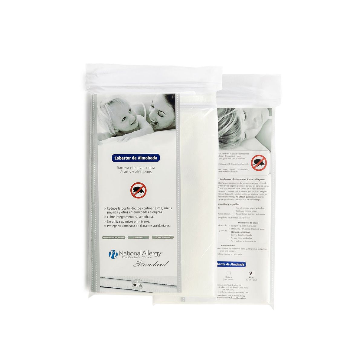 NATIONAL ALLERGY - Cobertor Anti ácaros de Almohada King