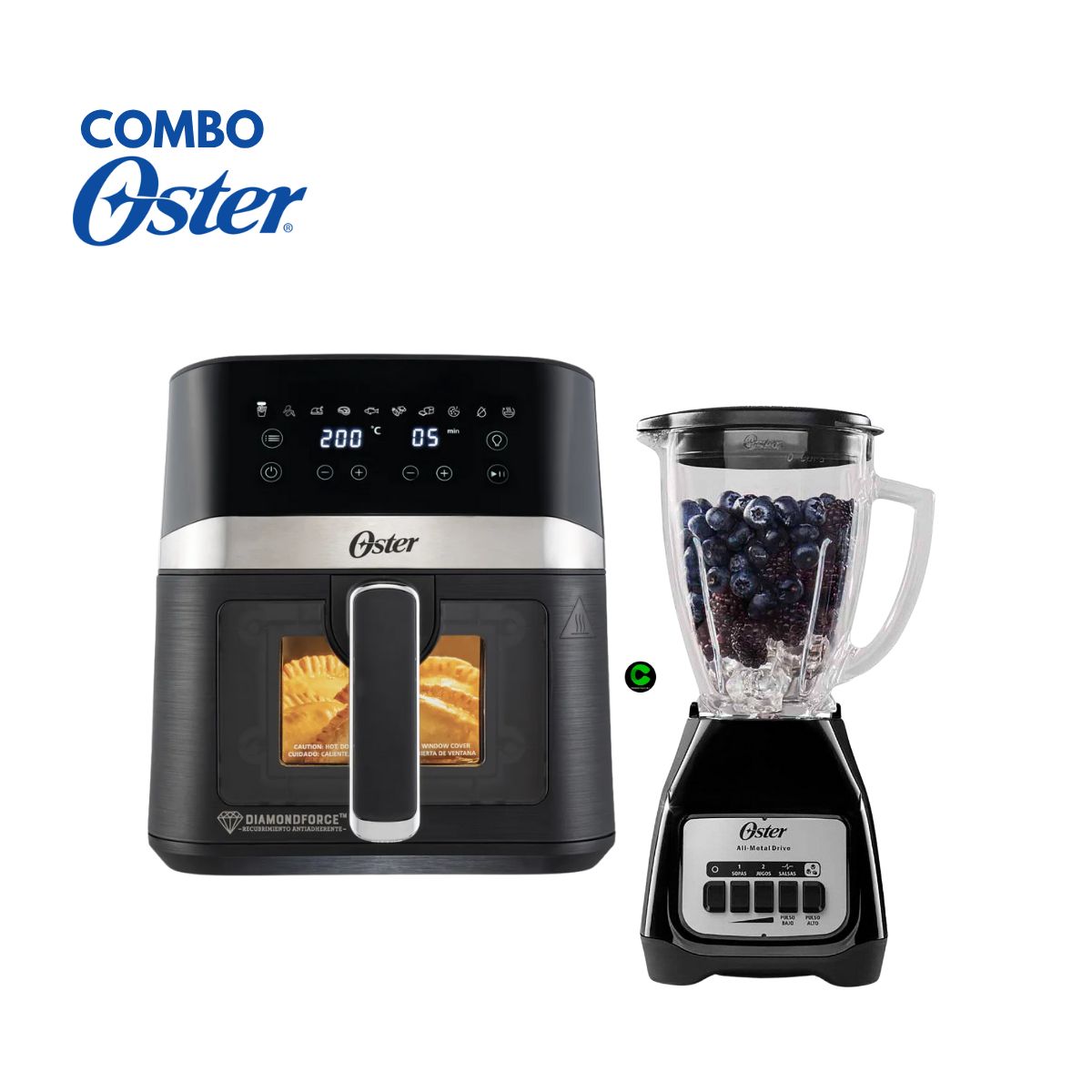 OSTER - Combo Oster Freidora de Aire 4L CKSTAF40WDDF y Licuadora BLSTKAGBPB