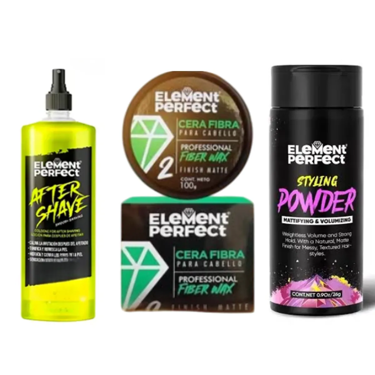 GENERICO - Pack Element Perfec Cera Mate Polvo Texturizador Y After Shave
