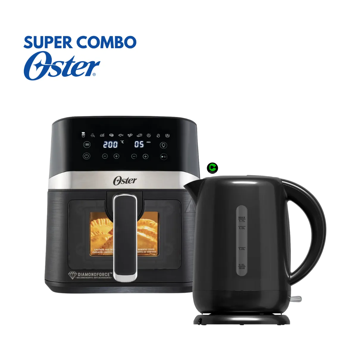 OSTER - Combo Oster Freidora CKSTAF40WDDF y Hervidor